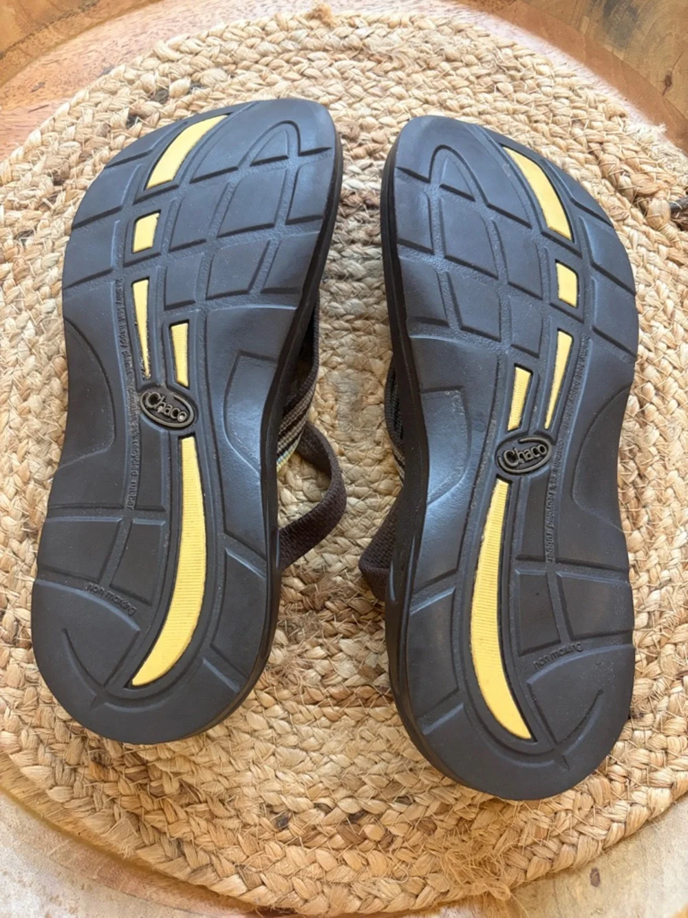 Chaco women’s hipthong  ecotread brown stripe circus backless sandal size 9 - Picture 14 of 15